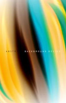 Abstract background - fluid color gradient waves, with dynamic motion line Stock Illustration