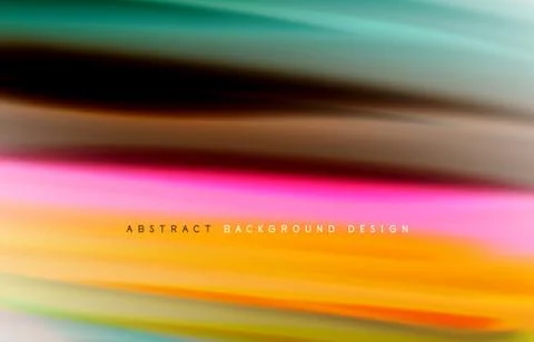 Abstract background - fluid color gradient waves, with dynamic motion line Stock Illustration