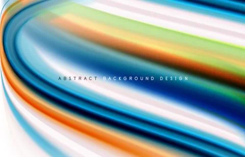 Abstract background - fluid color gradient waves, with dynamic motion line Stock Illustration