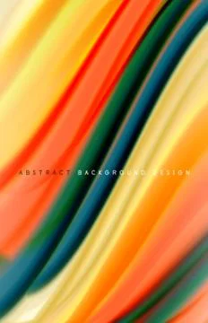 Abstract background - fluid color gradient waves, with dynamic motion line Illustrazione stock