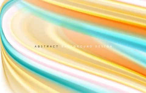 Abstract background - fluid color gradient waves, with dynamic motion line Illustrazione stock