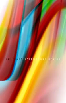 Abstract background - fluid color gradient waves, with dynamic motion line Stock Illustration