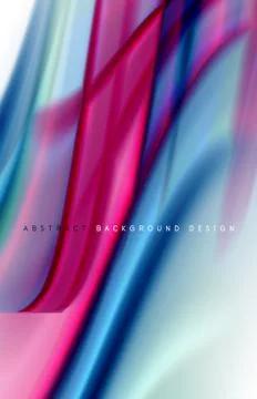 Abstract background - fluid color gradient waves, with dynamic motion line Stock Illustration