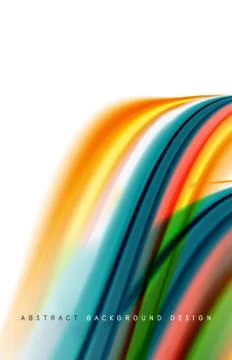 Abstract background - fluid color gradient waves, with dynamic motion line Stock Illustration