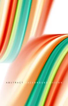 Abstract background - fluid color gradient waves, with dynamic motion line Stock Illustration