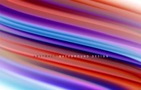 Abstract background - fluid color gradient waves, with dynamic motion line Stock Illustration