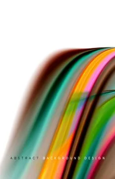 Abstract background - fluid color gradient waves, with dynamic motion line Stock Illustration