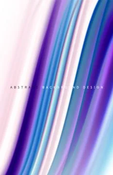 Abstract background - fluid color gradient waves, with dynamic motion line Stock Illustration