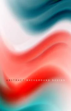 Abstract background - fluid color gradient waves, with dynamic motion line Illustrazione stock