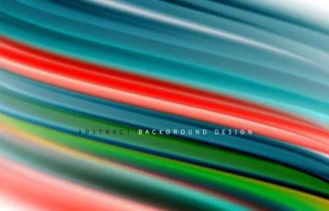 Abstract background - fluid color gradient waves, with dynamic motion line Stock Illustration