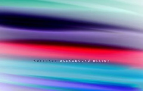 Abstract background - fluid color gradient waves, with dynamic motion line Stock Illustration