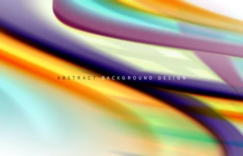 Abstract background - fluid color gradient waves, with dynamic motion line Stock Illustration