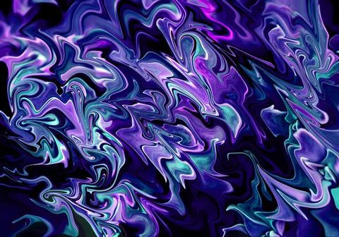 Abstract background of fluid liquid marble texture of purple, blue, black colors Stock Illustration