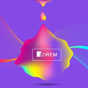 Abstract background with fluid multicolored drop.. Futuristic trendy design Stock Illustration