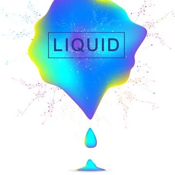 Abstract background with fluid multicolored drop.. Futuristic trendy design 스톡 일러스트