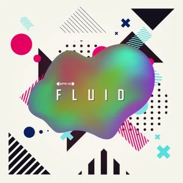 Abstract background with fluid shape and geometric pattern. Stock Illustration