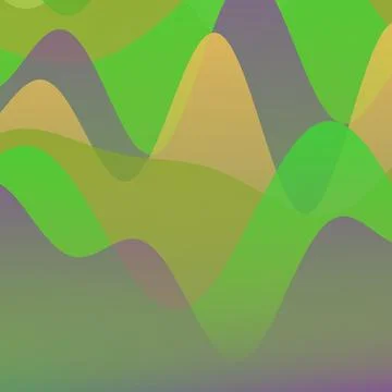 Abstract background with fluid wavy shapes in green, yellow and purple colo.. イラスト素材