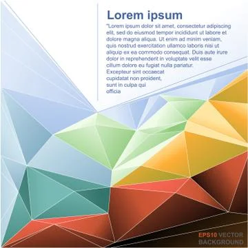 Abstract background flyer for print with text, lines and colored triangle イラスト素材