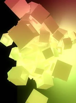 Abstract background from flying cubes Stock Illustration