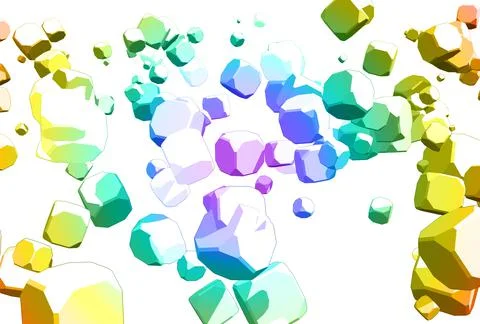 Abstract background from flying cubes Stock Illustration