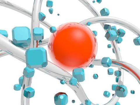 Abstract background from flying cubes Stock Illustration