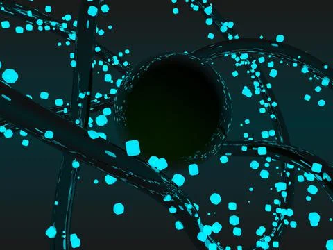 Abstract background from flying cubes Stock Illustration