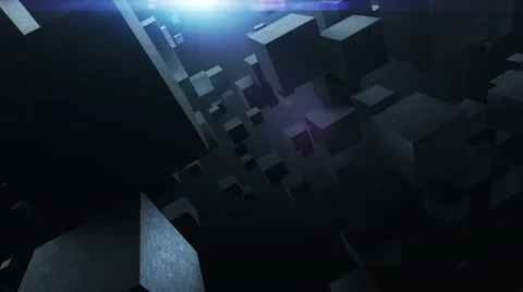 Abstract background with flying cubes, loop Stock Footage 46318951