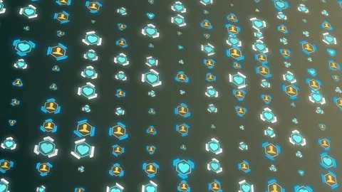 Abstract background with flying into digital tunnel from flickering particles Stock Footage 107181103