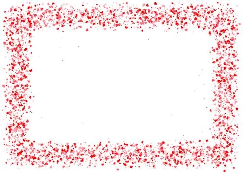 Abstract background with flying heart shaped confetti. Illustrazione stock