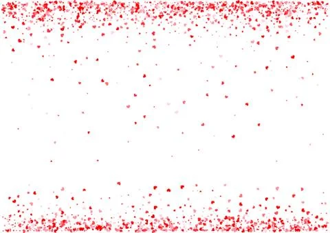 Abstract background with flying heart shaped confetti. Stock Illustration