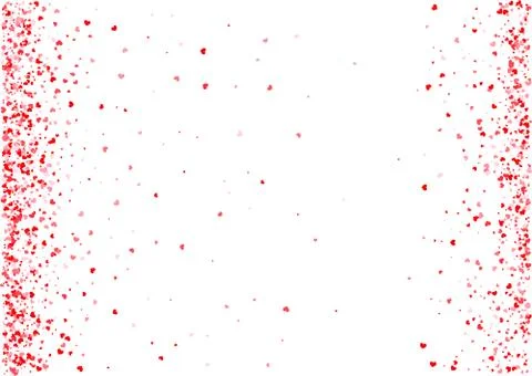 Abstract background with flying heart shaped confetti. Stock Illustration