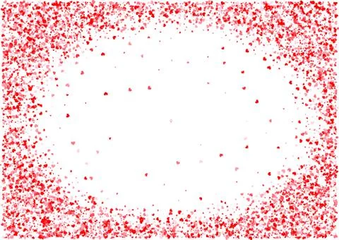 Abstract background with flying heart shaped confetti. Stock Illustration
