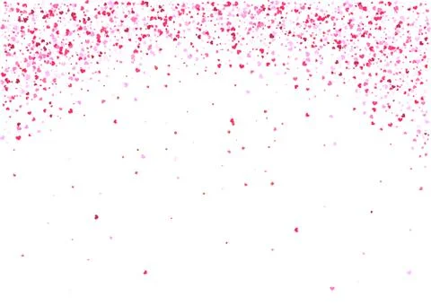 Abstract background with flying heart shaped confetti. Stock Illustration