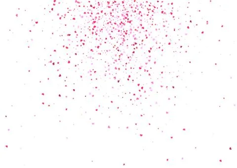 Abstract background with flying heart shaped confetti. Stock Illustration
