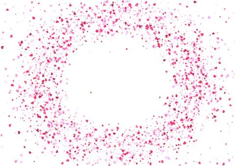 Abstract background with flying heart shaped confetti. Stock Illustration