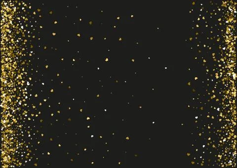 Abstract background with flying heart shaped confetti. Illustrazione stock