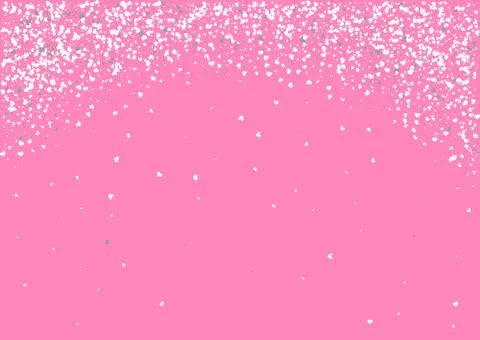 Abstract background with flying heart shaped confetti. Stock Illustration