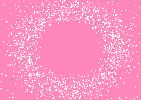 Abstract background with flying heart shaped confetti. Stock Illustration