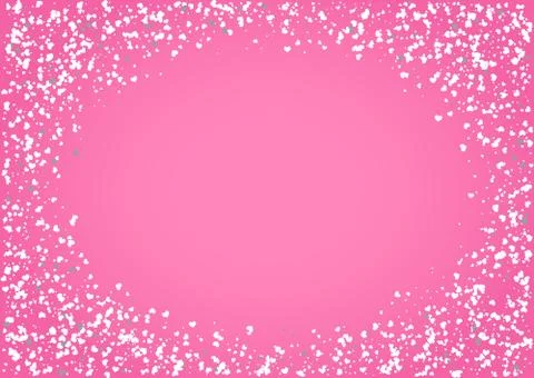Abstract background with flying heart shaped confetti. Stock Illustration