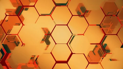 Abstract background of flying hexagons. Seamless loop Video stock 119782888