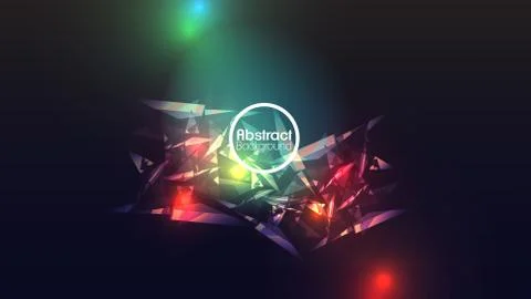 Abstract Background with Flying LowpolyTriangles - Vector Illustration Stock Illustration