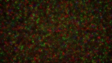 Abstract background with flying multicolored particles, reminiscent of an Stock Footage 287029259