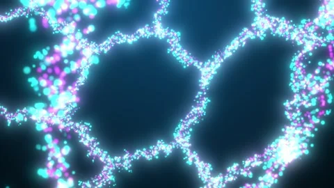 Abstract background of flying particles forming a DNA pattern Stock Footage 308151669