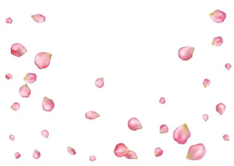 Abstract background with flying pink rose petals. Stock Illustration