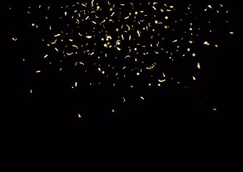Abstract background with flying subtle golden confetti. Stock Illustration
