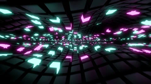 Abstract Background Flying Through Glow Cubes Stock Footage 137413151