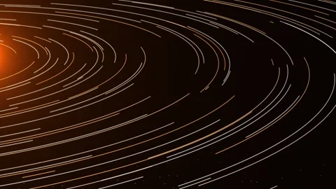 Abstract background in the form of curves rotating around a glowing yellow c Stock Footage 268043508