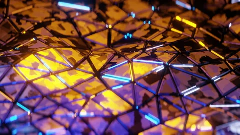 Abstract background in the form of metal plates moving in the form of a wave Stock Footage 172572845
