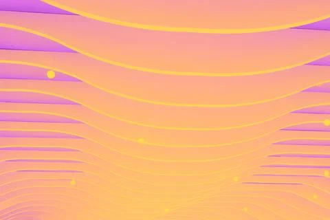 Abstract background in the form of waves of yellow-purple color and light bulbs. Stock Illustration