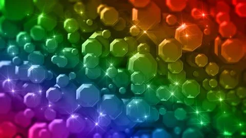 Abstract background formed with red octagonal shapes. 3D illustration Stock Illustration